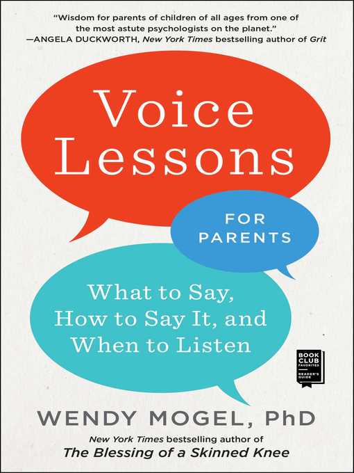 Title details for Voice Lessons for Parents by Wendy Mogel - Wait list